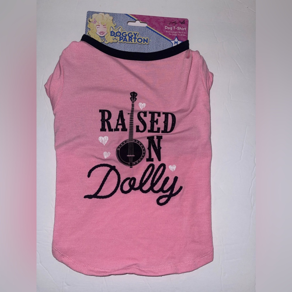 New Dolly Parton Doggy Parton Pink‎ Dog T-Shirt Pet Clothes size Medium